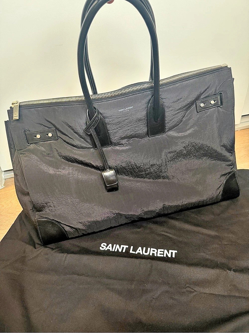 Saint Laurent Nylon and Leather 48H Sac de Jour Duffle
